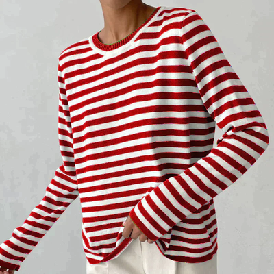 Striped Long Sleeve Sweater – Timeless and Casual