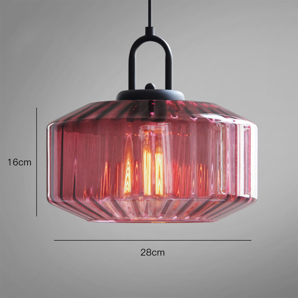 Minda - Mid Century Striped Glass Pendant Light