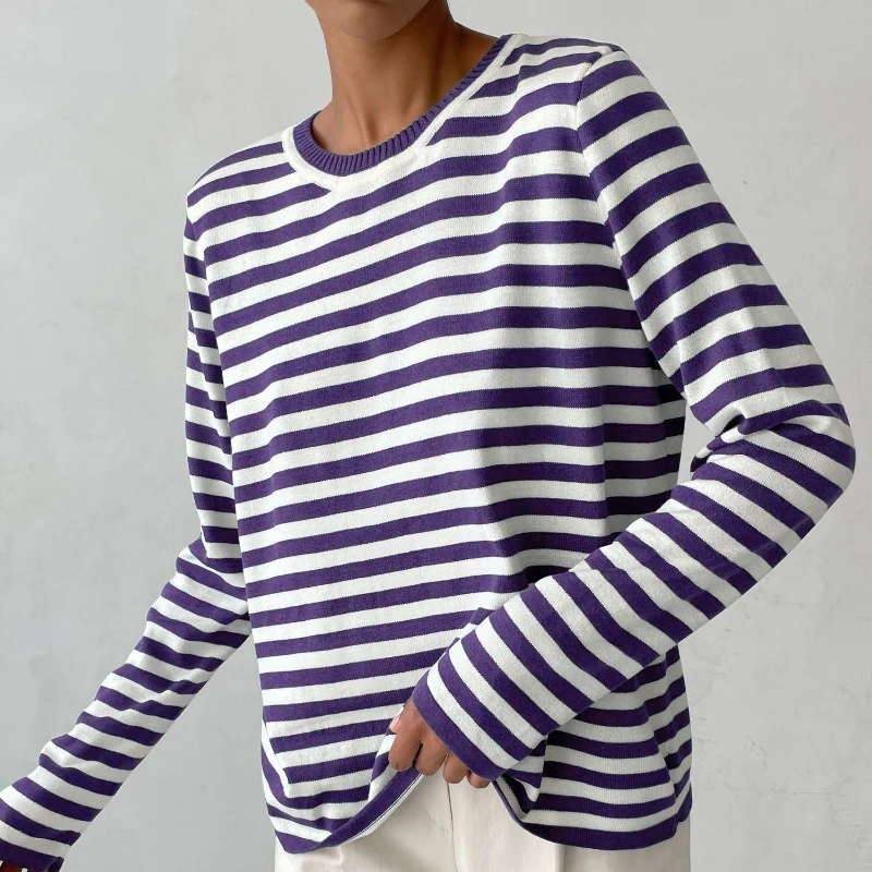 Striped Long Sleeve Sweater – Timeless and Casual