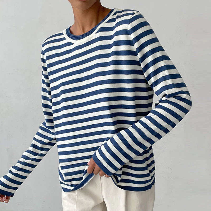 Striped Long Sleeve Sweater – Timeless and Casual
