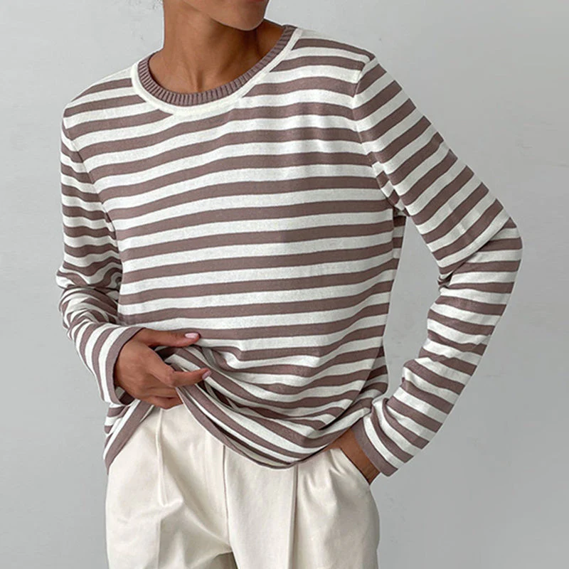 Striped Long Sleeve Sweater – Timeless and Casual