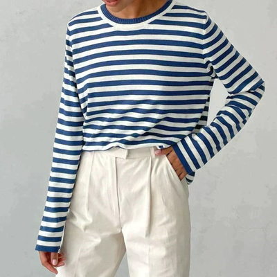 Striped Long Sleeve Sweater – Timeless and Casual
