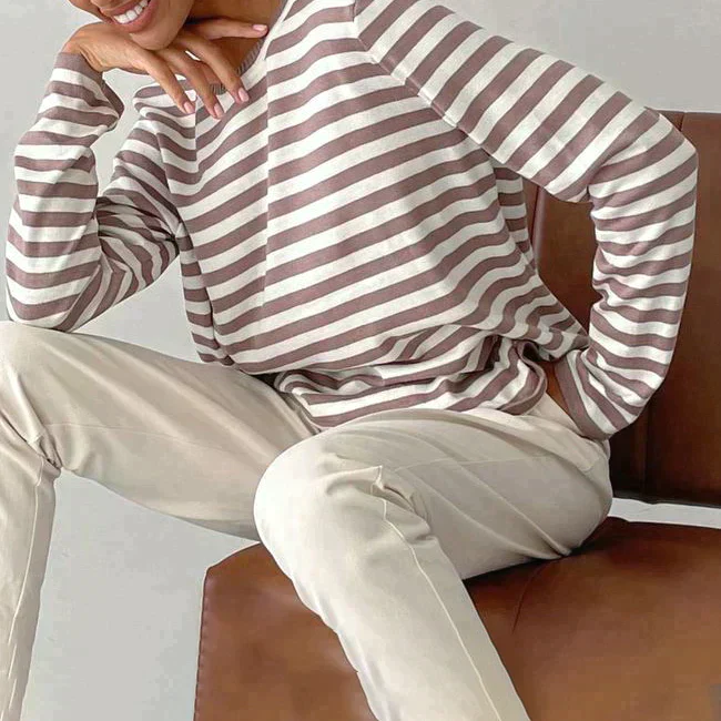 Striped Long Sleeve Sweater – Timeless and Casual