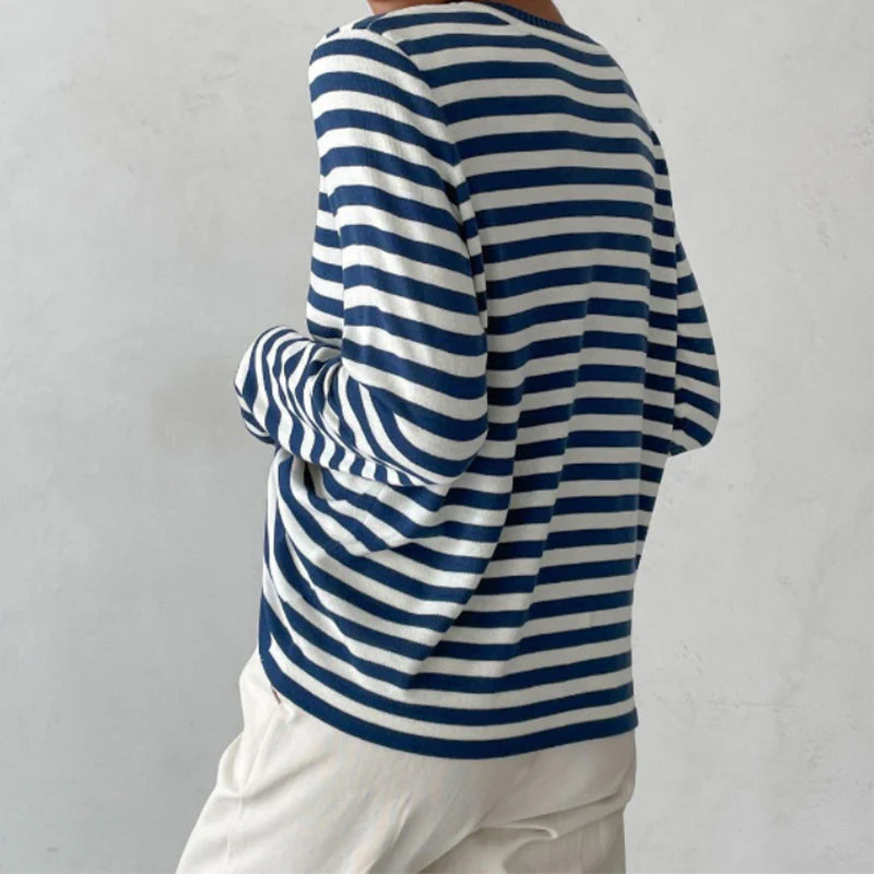 Striped Long Sleeve Sweater – Timeless and Casual