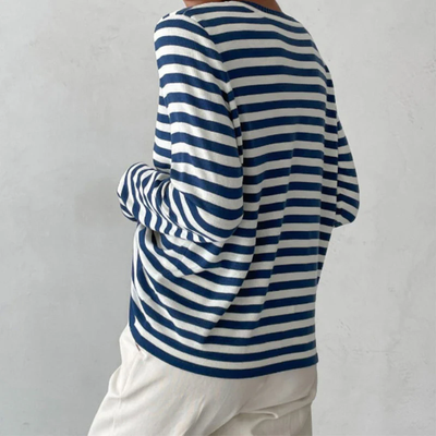 Striped Long Sleeve Sweater – Timeless and Casual