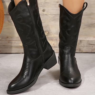 Lotte | Chic embroidered cowboy boots for women