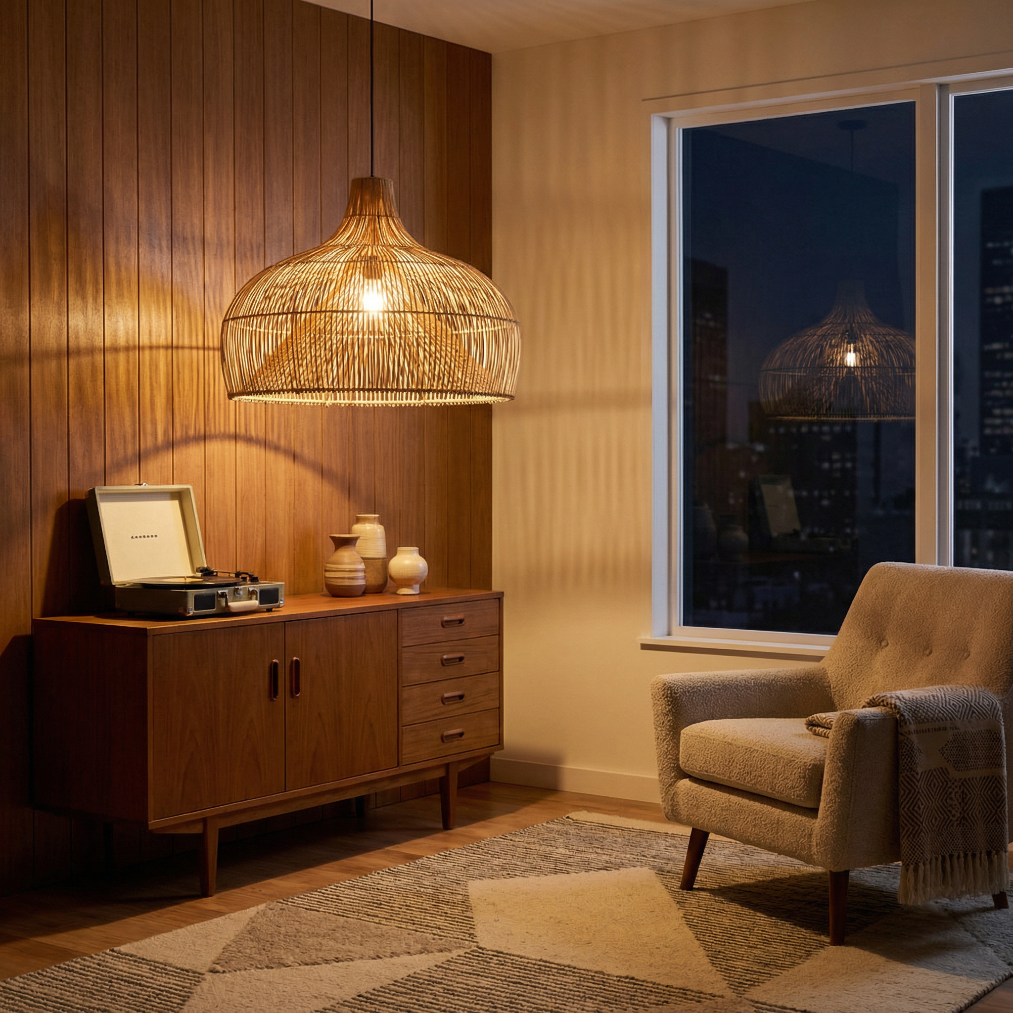 Veluné - Japanese Rattan Pendant Light