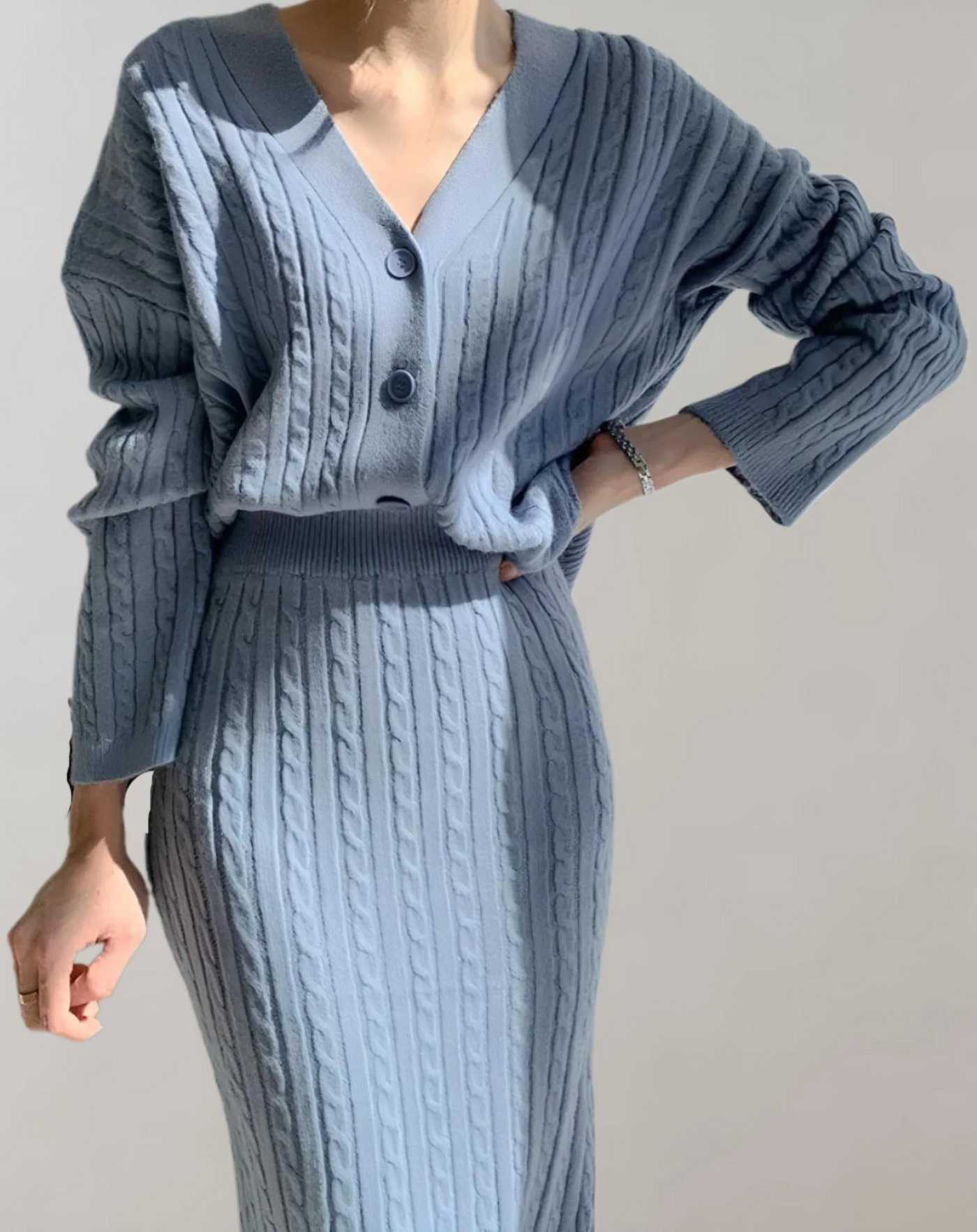 Giordana - Women's Two-Piece Set with Button Closure