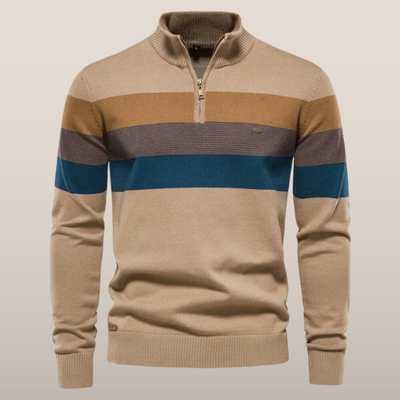 Bernon - Gestreepte Half-zip Trui
