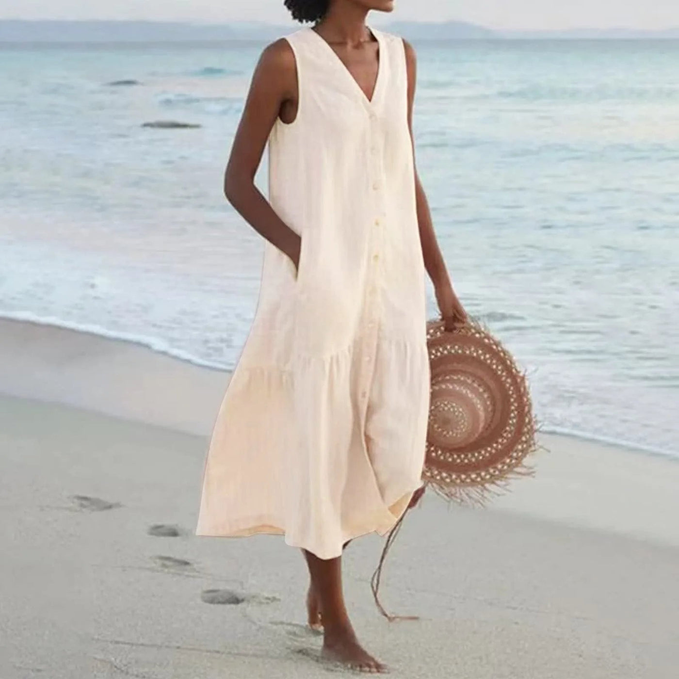 Elegante Zomerjurk met V-hals voor Dames