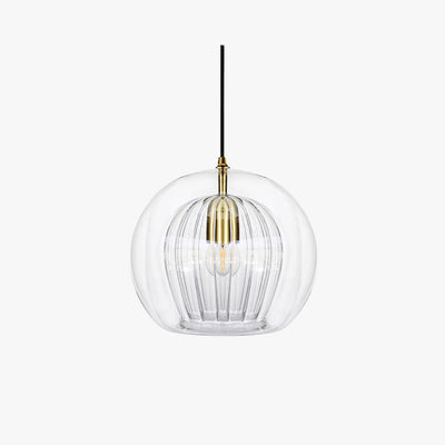 Hailie Modern Ball LED Pendant Lamp Metal Glass Clear Amber Bedroom Dining Room Living Room 