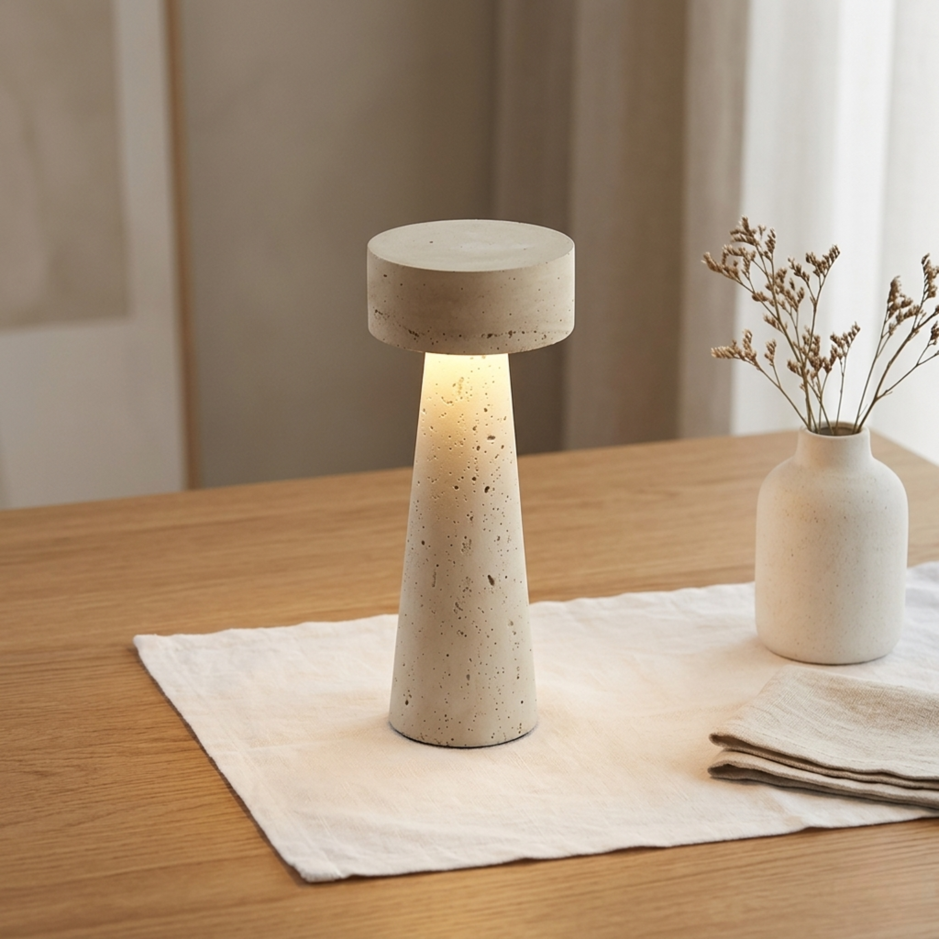 Andren – LED Travertine Table Lamp