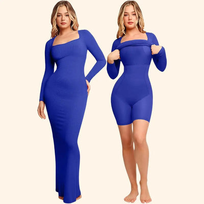 Sabina - Ultra Flattering  Shapewear Jurk met Lange Mouwen