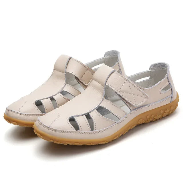 Vrouwen casual lederen zomersandalen