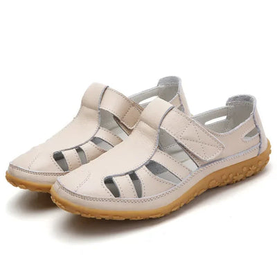 Vrouwen casual lederen zomersandalen