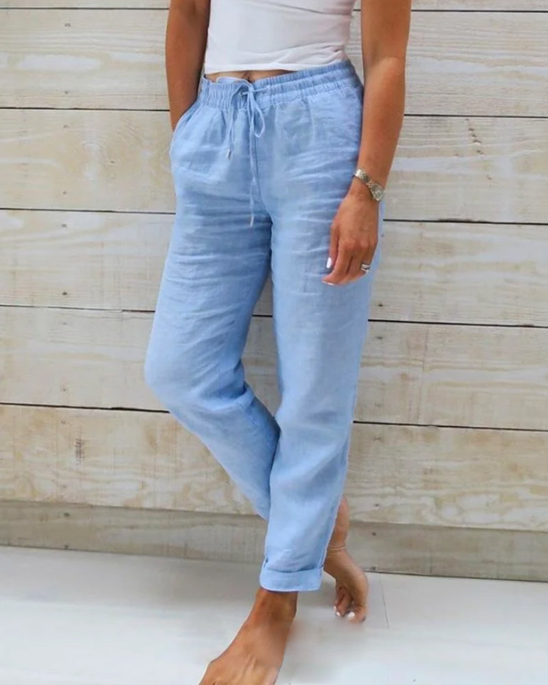 Women's linen summer trousers