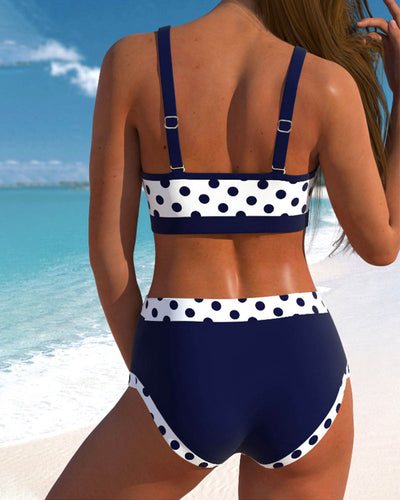 JEREMIAH | Patchwork and polka dot high-waisted bikini