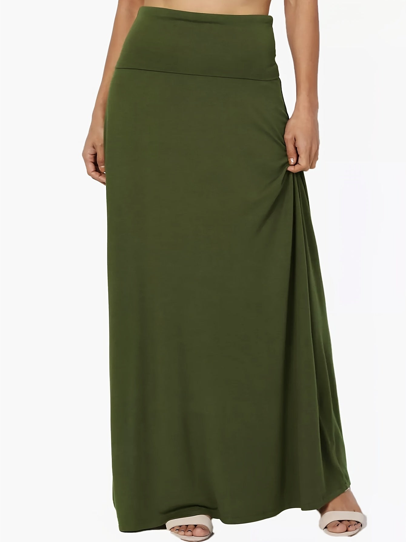 Evelien | Plain maxi skirt with high waist