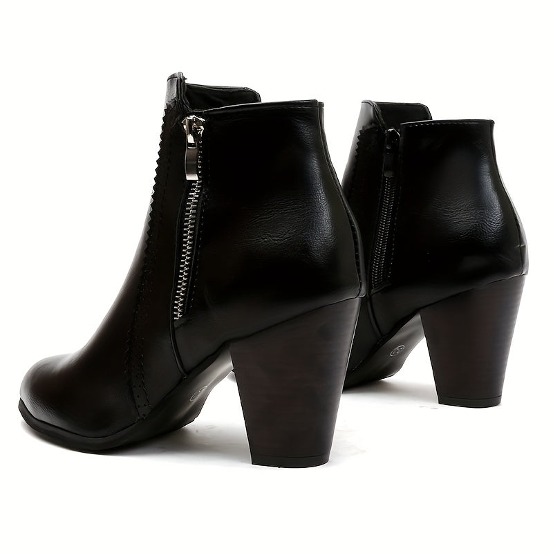 Eline | Ankle boots with a round toe and a chunky heel