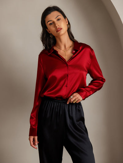 Clemence - Moderne Militaire Chic Dames Overhemd met Revers