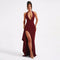Elena – Luxe Bordeauxrode Maxi Jurk