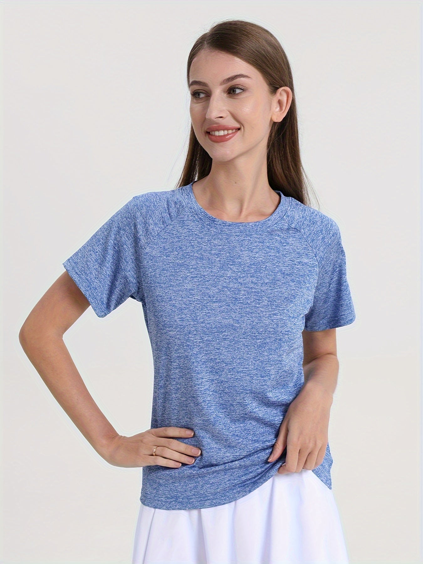 Eva | Quick-drying and stretchy casual running shirt with a round neck and short sleeves
