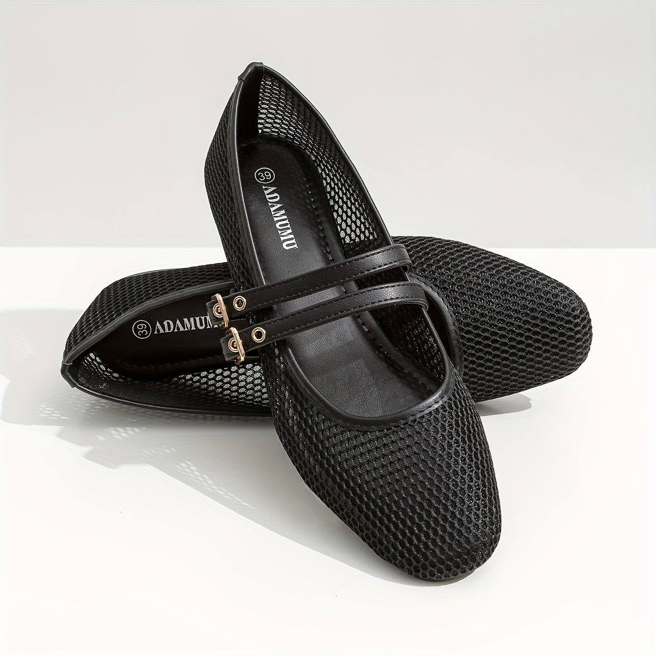 Sophie | Ademend mesh balletschoenen met gesp