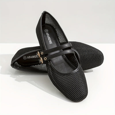 Sophie | Ademend mesh balletschoenen met gesp
