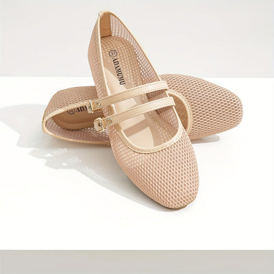 Sophie | Ademend mesh balletschoenen met gesp