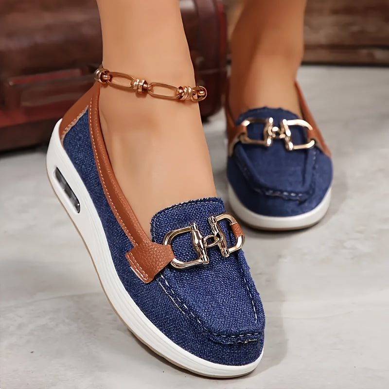 Sanne | Dames casual loafers met metallic gespsluiting