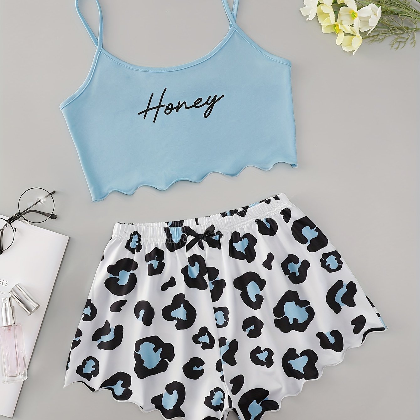 Sophie | Sexy luipaard & letter print pyjama set