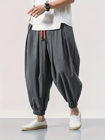 Lucas | Casual wide beach pants with drawstring