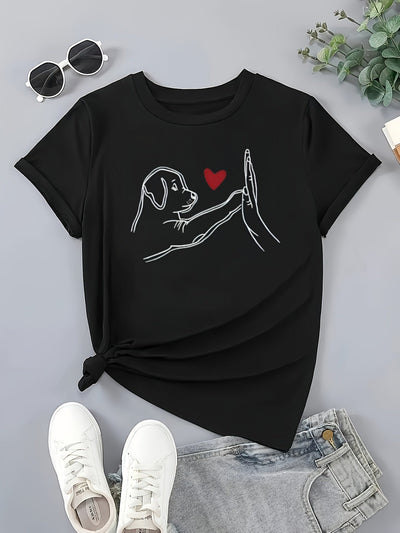 Lotte | Casual dames T-shirt met hondprint
