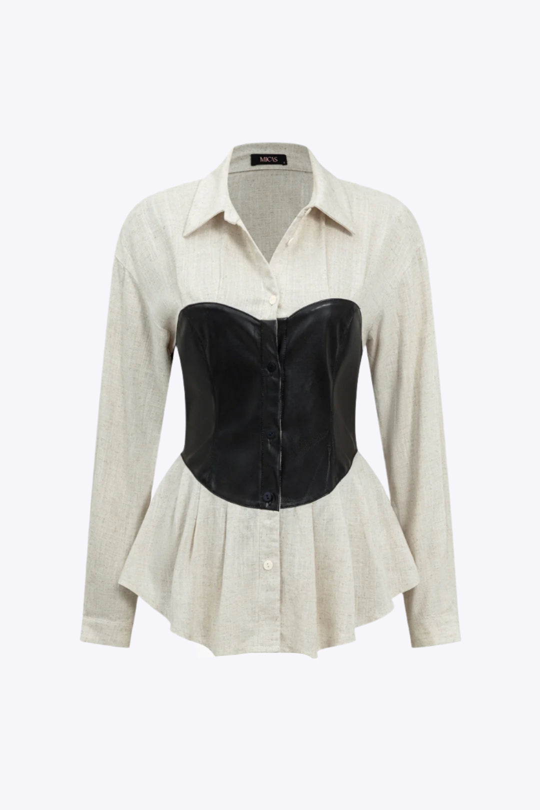 Mia - Gedurfde Patchwork Statement Dames Langemouw Shirt