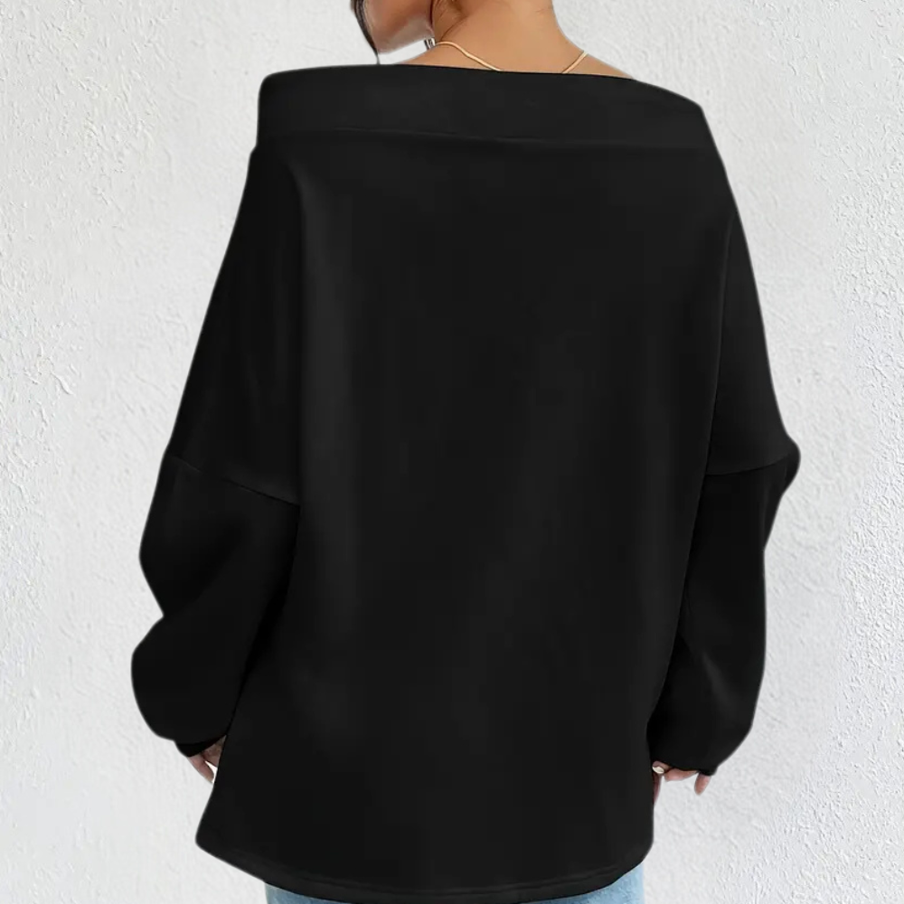 EDNA - Comfortable Off-the-Shoulder Sweatshirt for Women