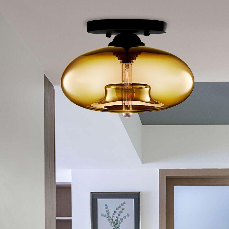 Cedora - Amber Glass Globe Ceiling Light