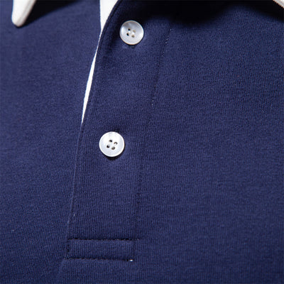 Elegante herenpolo met lange mouwen en klassieke kraag