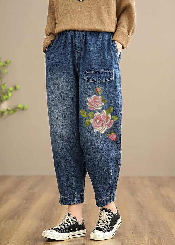 Etana - Elastische Taille Oversized Denim Broek
