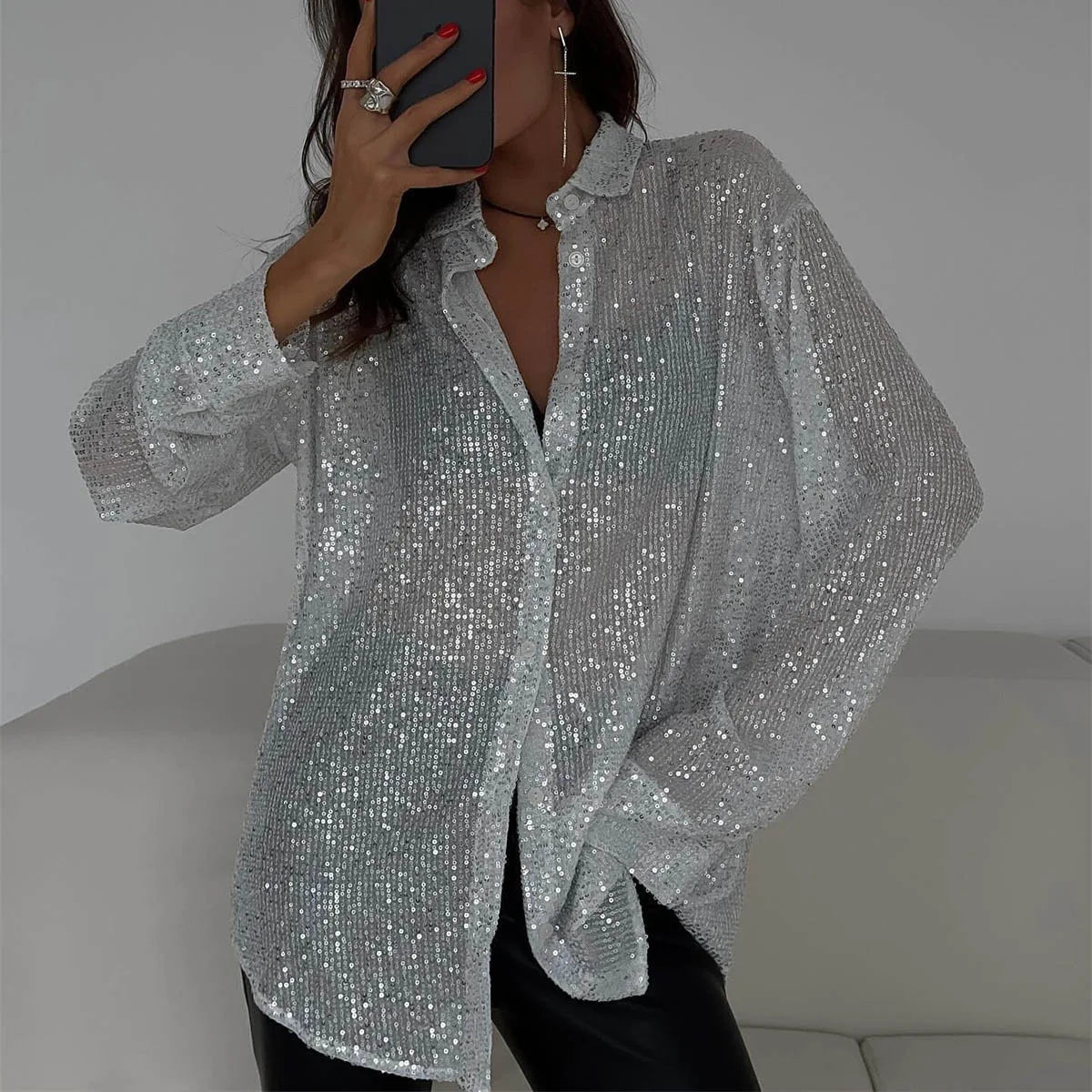 Jazara - Silver Sequin Blouse