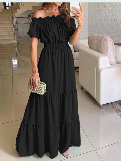 Ingrid - elegante off-shoulder maxi jurk