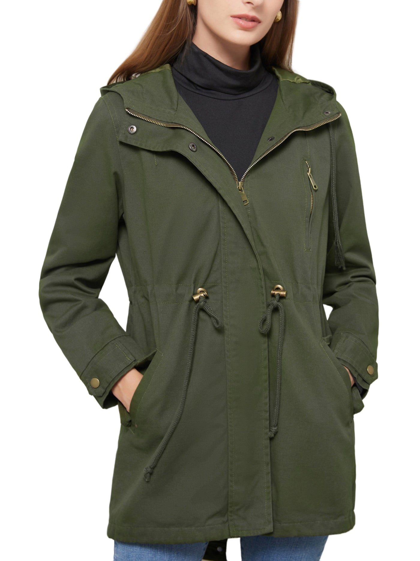 Emilia | Hoodie parka jacket with drawstring waist