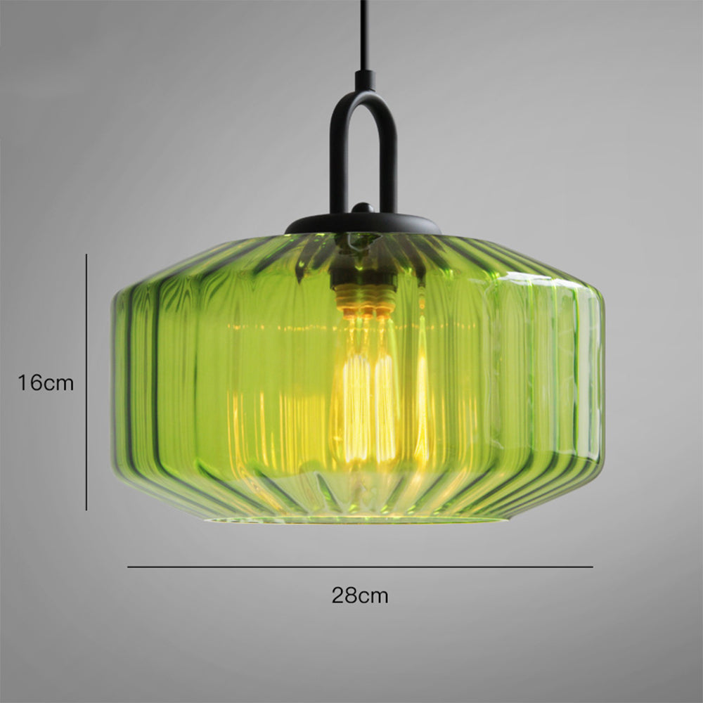 Minda - Mid Century Striped Glass Pendant Light