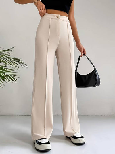 Lotte | Beige pantalon met hoge taille