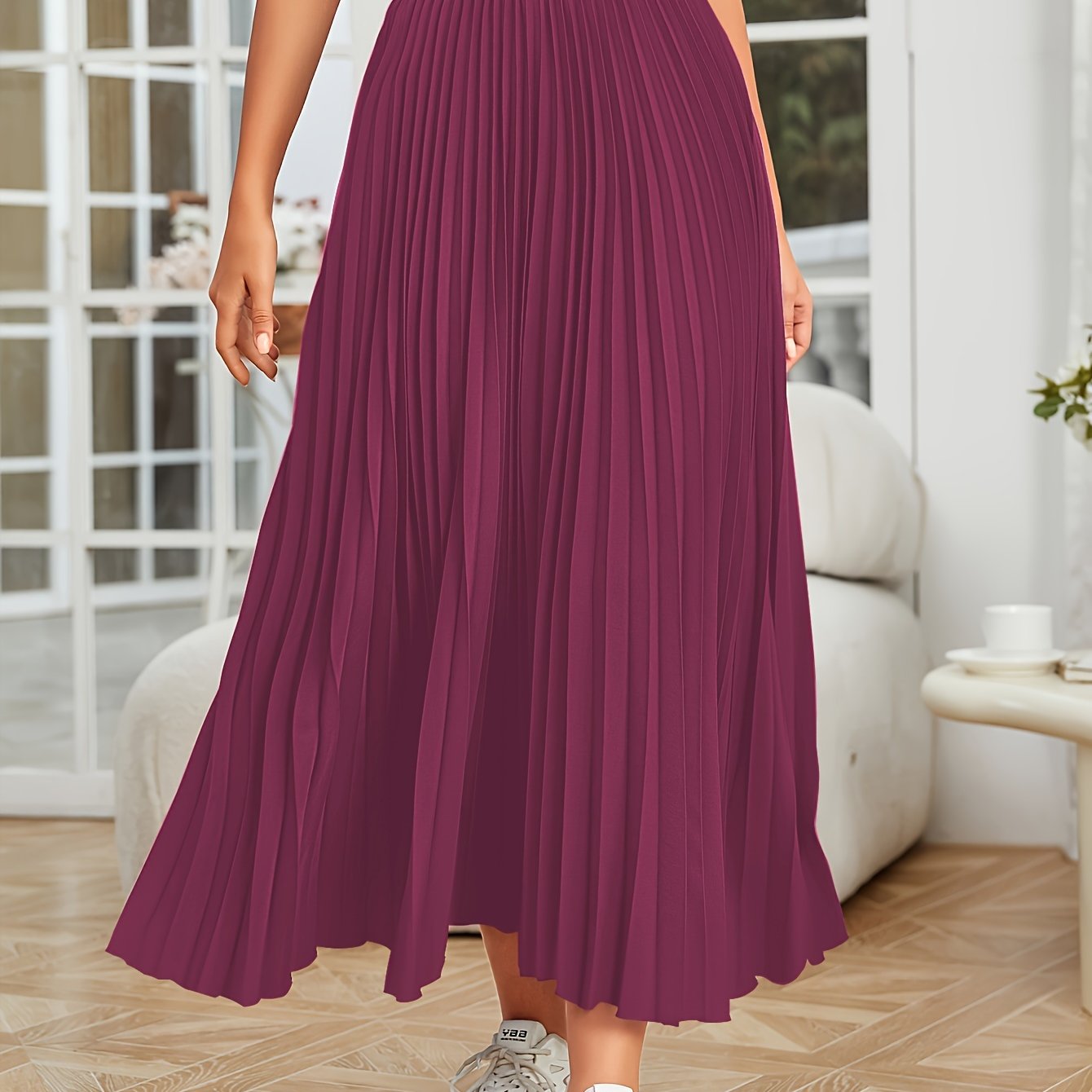 Lotte | Pleated plain loose skirt