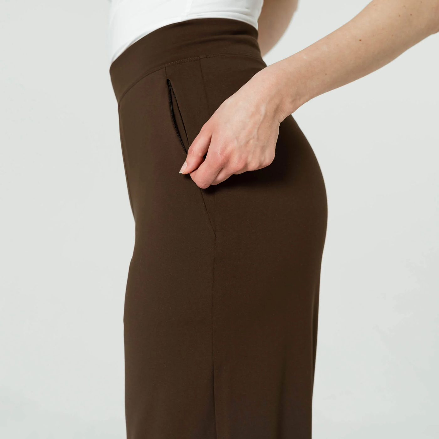 High-Waist Wide-Leg Trousers with Elastic Waistband 