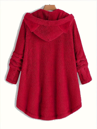 Sophie | Pluche hoodie met kattenprint