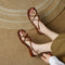 Emeralda - Flat sandals with block heel and open toe