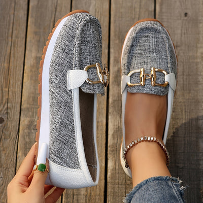 Sanne | Dames casual loafers met metallic gespsluiting