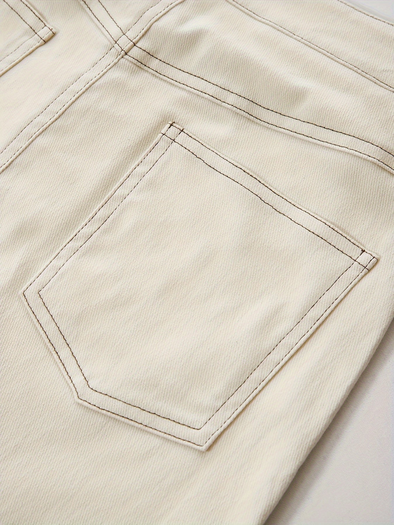 Emma | Plain white split back hem casual maxi denim skirt