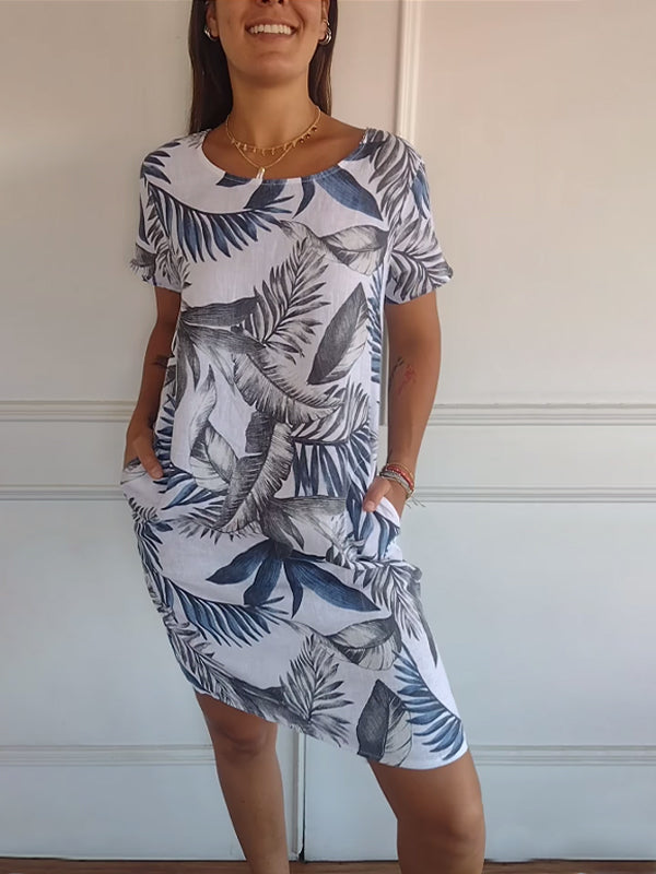 Joslyn - casual printed zomerjurk
